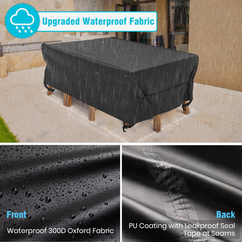 Velway square outdoor furniture cover shields furniture from sun, rain, leaves, and dust.