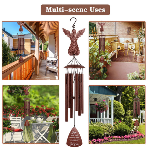 VENBEEL Angel wind chime hanging on patio enhances outdoor memory.