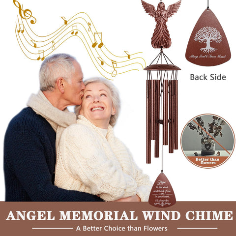 VENBEEL Memorial wind chime in garden emits soothing tones with breeze.