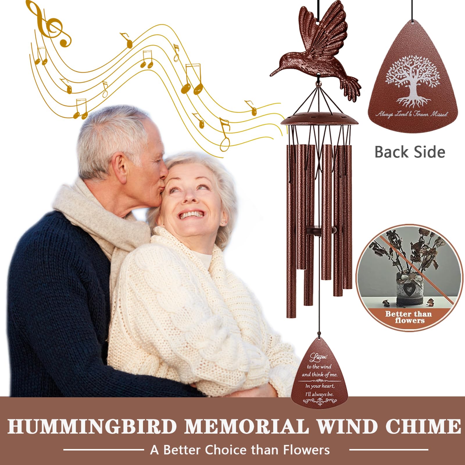 VENBEEL chime tubes tuned to varied tones for garden or patio settings.