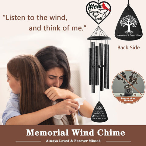 VENBEEL wind chime cardinal detail inspires memories in garden