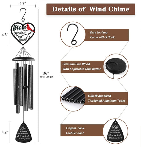VENBEEL condolence card accompanies the wind chime for a message