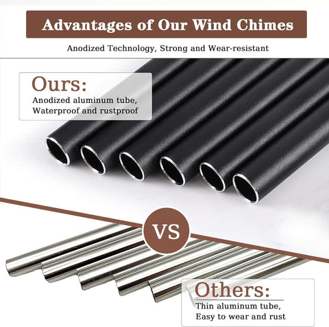 VENBEEL adjustable wind chime striker allows tone customization on calmer days.