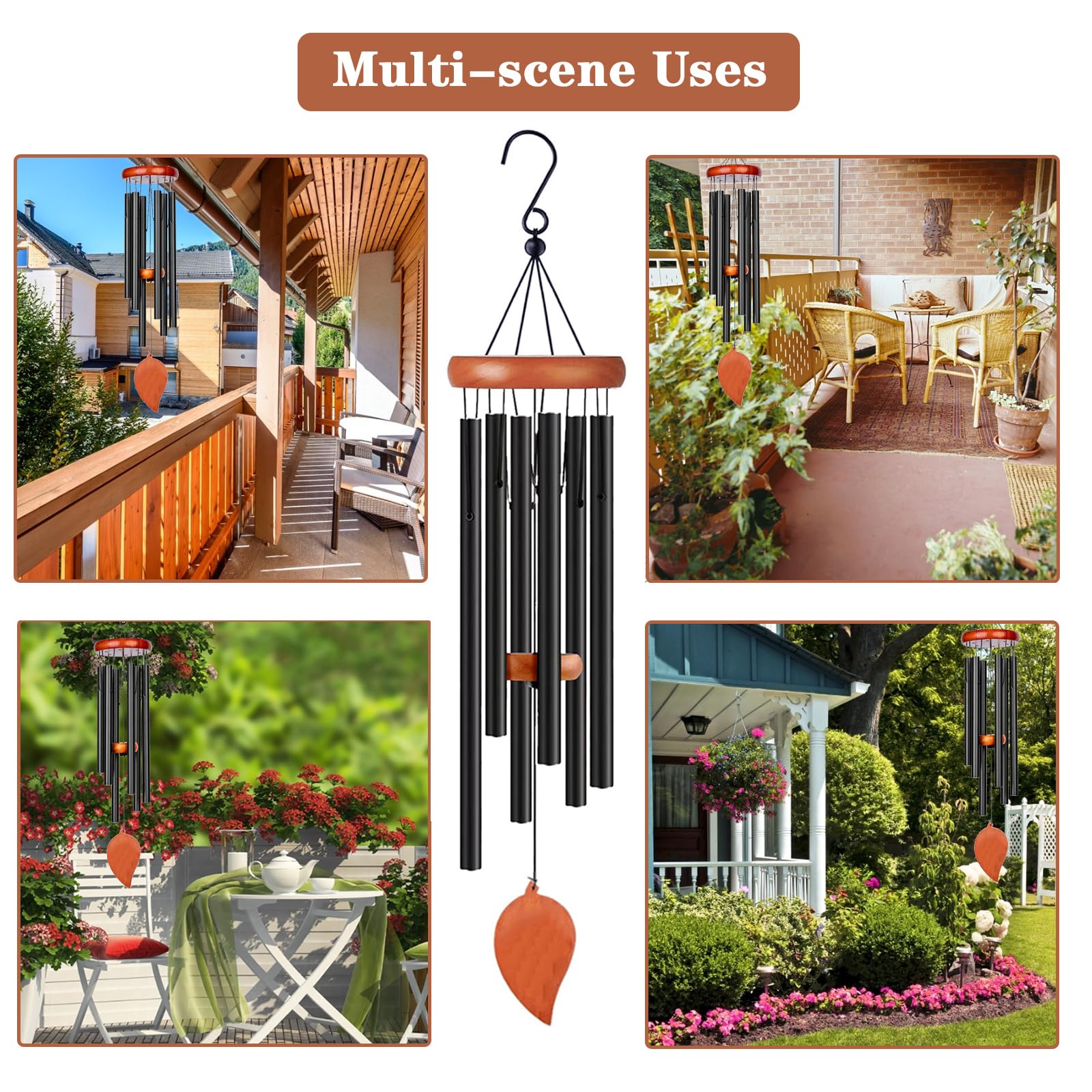 VENBEEL wind chimes rope connection ensuring secure hanging and longevity.