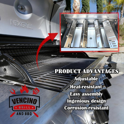 Vencino Dyna Glo catch pan included for easy cleanup after grilling.