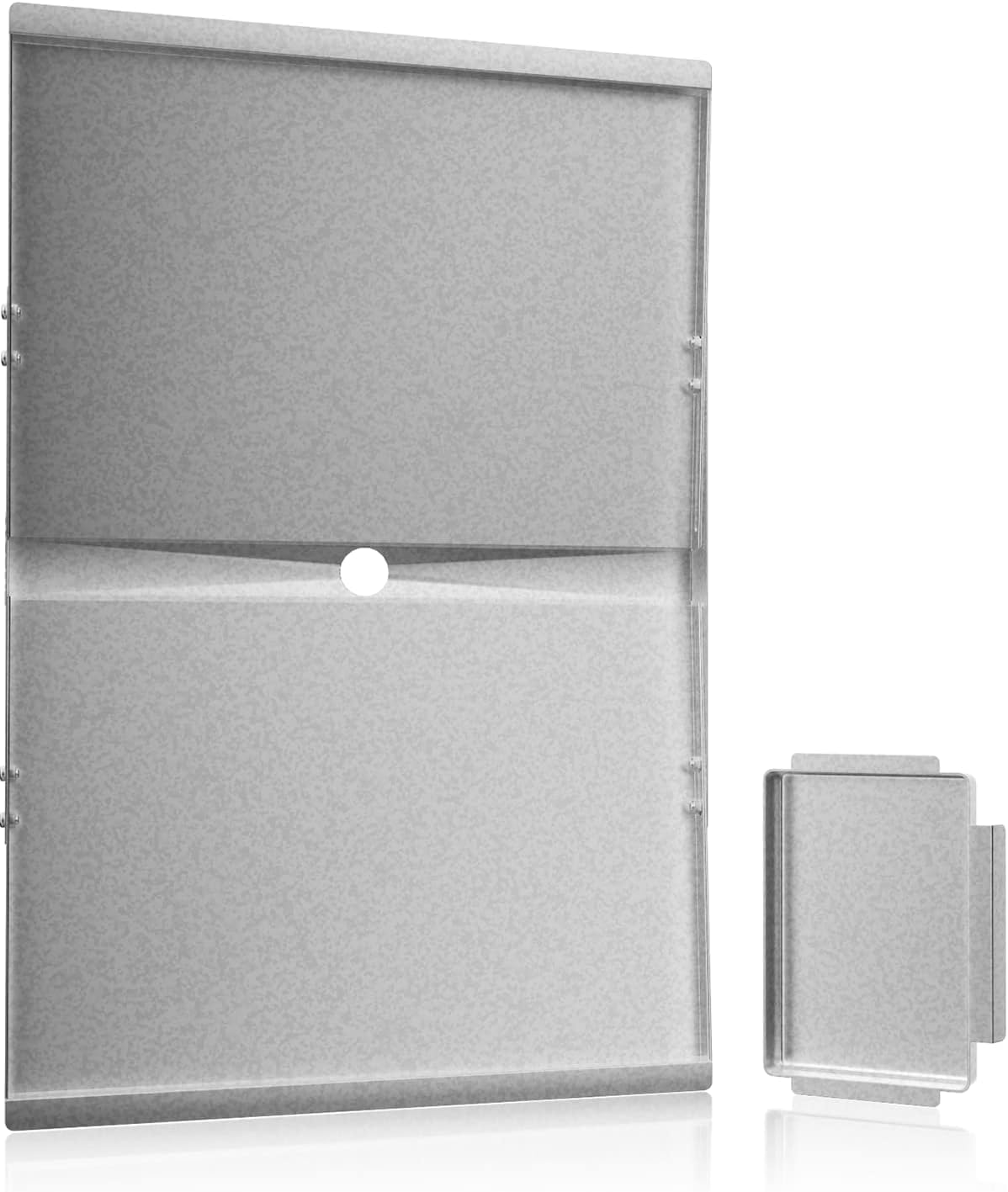Vencino Dyna Glo drip tray with angled design directing grease for cleaner grills.