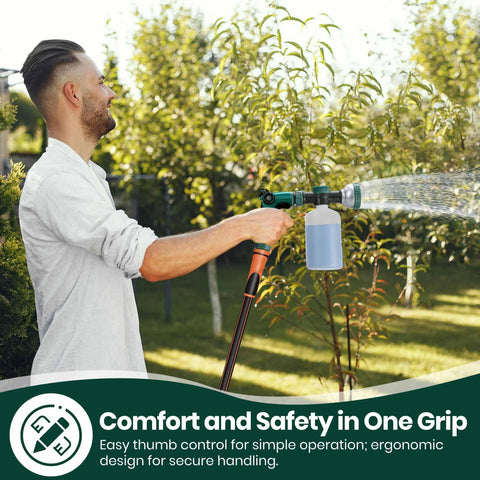 Ergonomic thumb-trigger on VENETIO sprayer for comfortable use