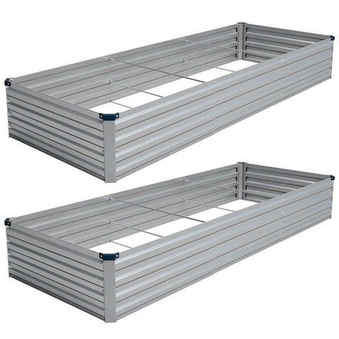 Vengarus 10ft raised bed two-pack in a sunny backyard, ideal for vegetables.