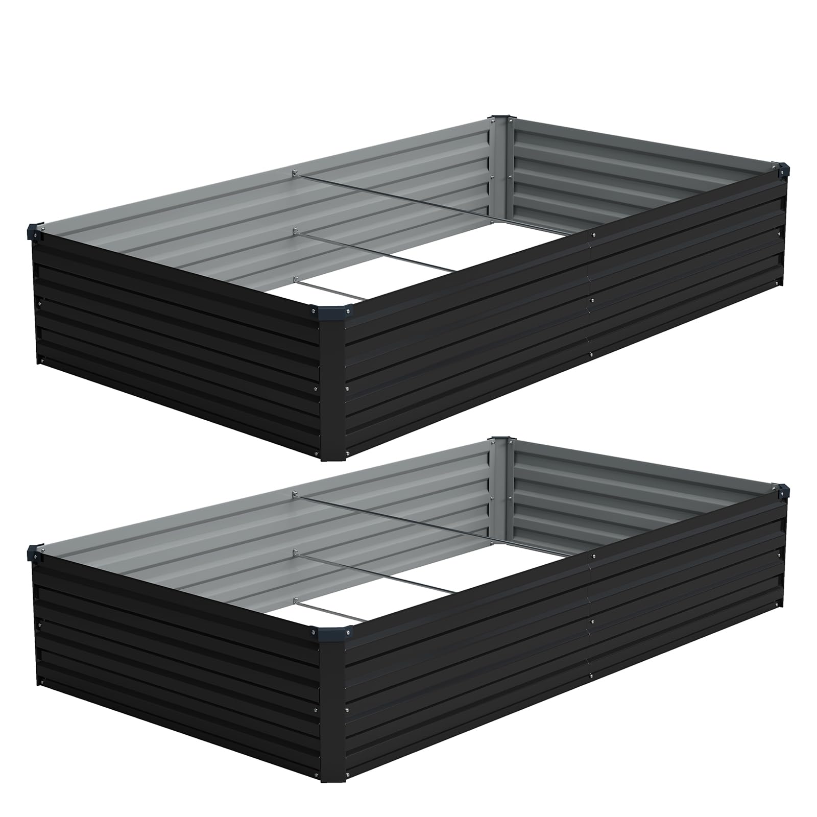 Vengarus 8x4x1ft galvanized raised garden bed two-pack for easy vegetable growing.