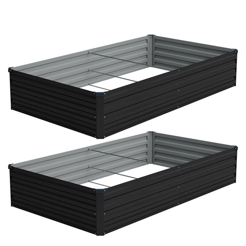 Vengarus 8x4x1ft galvanized raised garden bed two-pack for easy vegetable growing.
