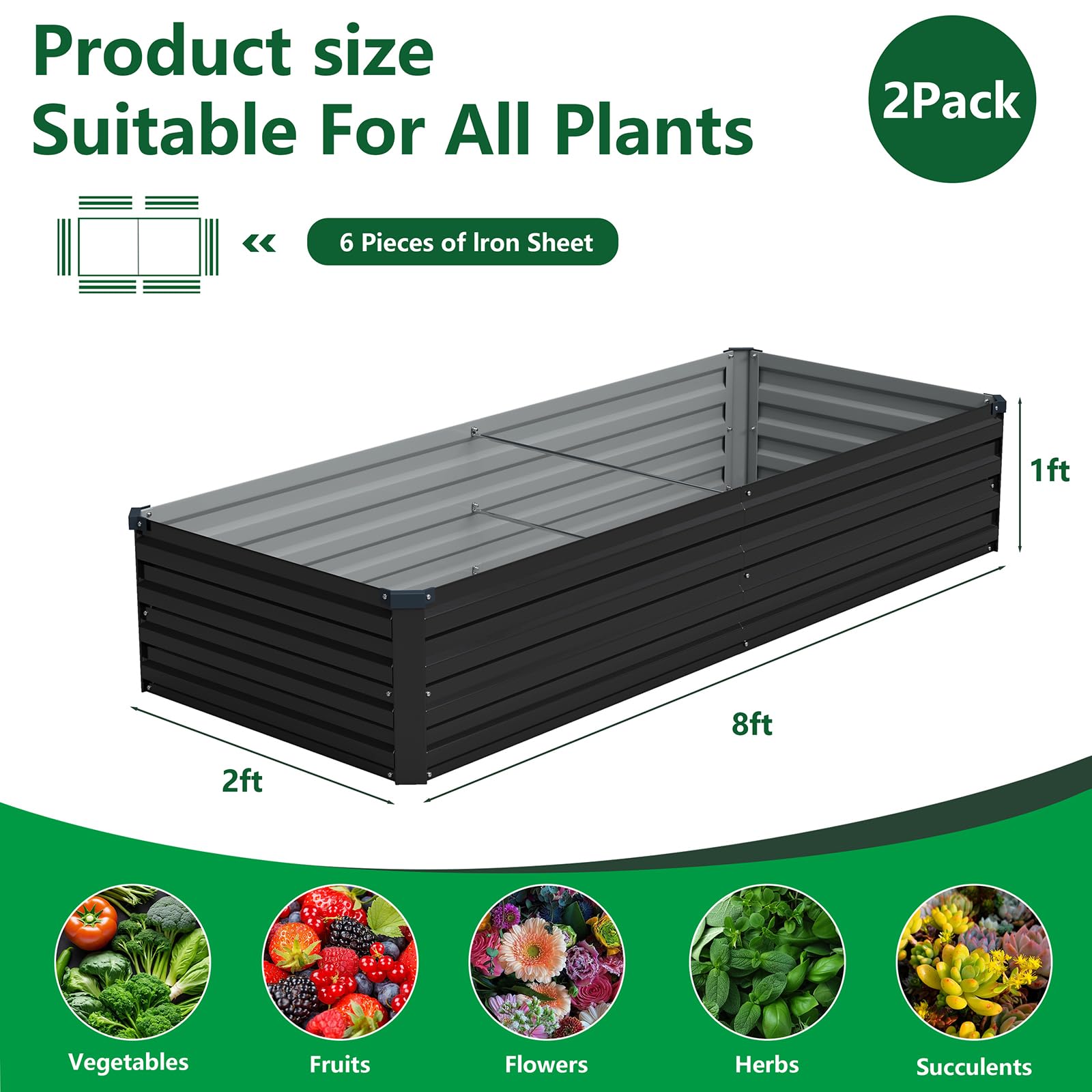 Vengarus galvanized steel construction highlights durability for long-lasting outdoor gardening.
