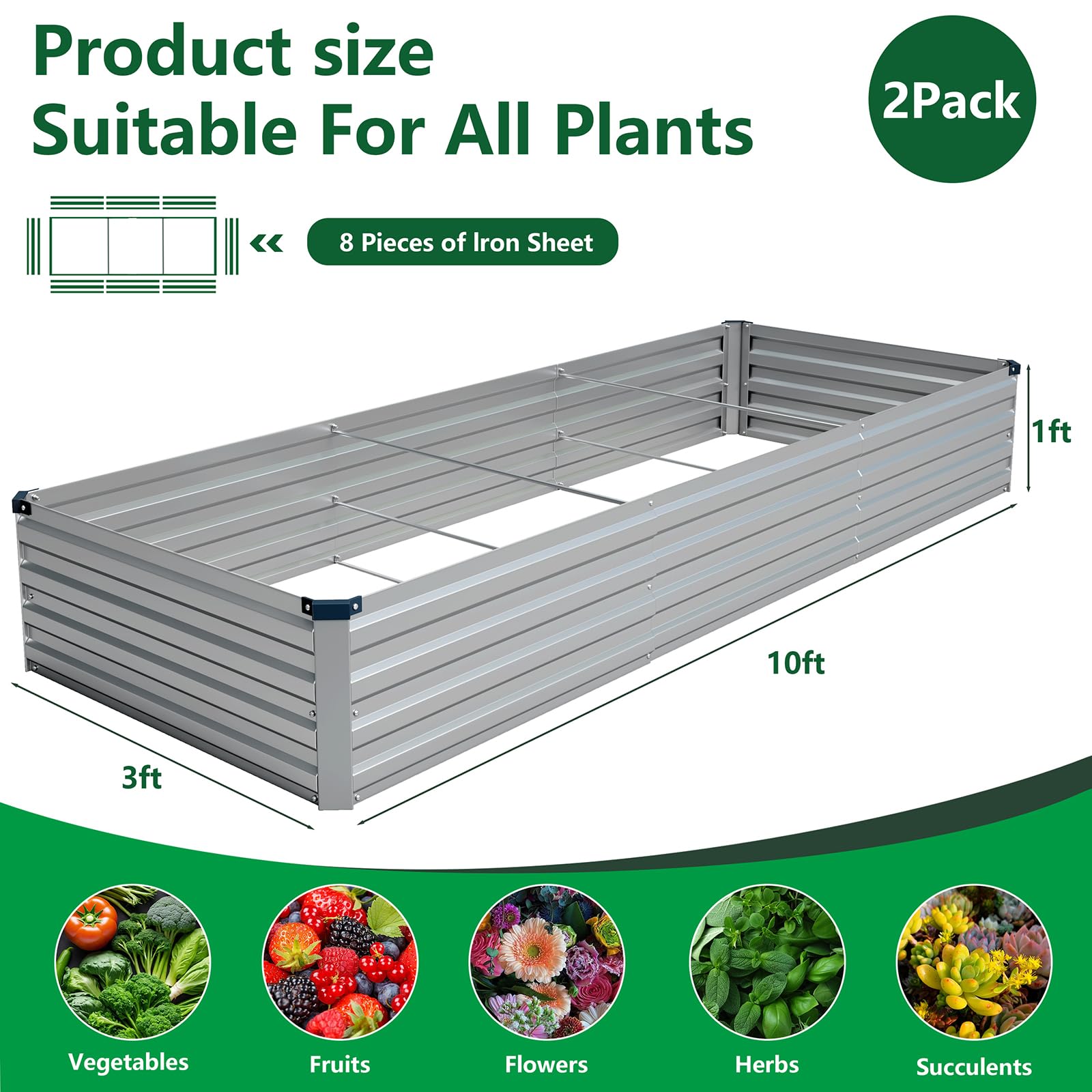 Vengarus open-base galvanized steel bed showing drainage-friendly design.