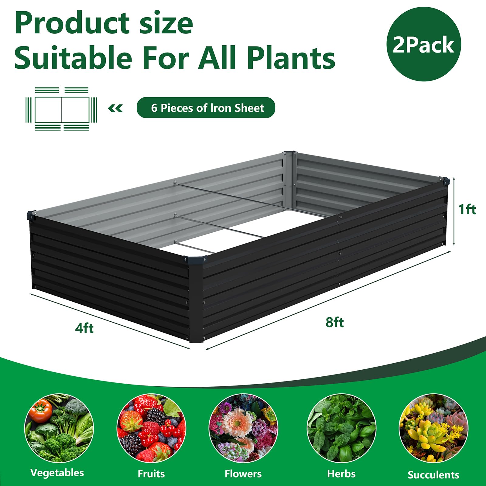 Vengarus outdoor metal planter box rectangle with robust steel construction for long-lasting use.