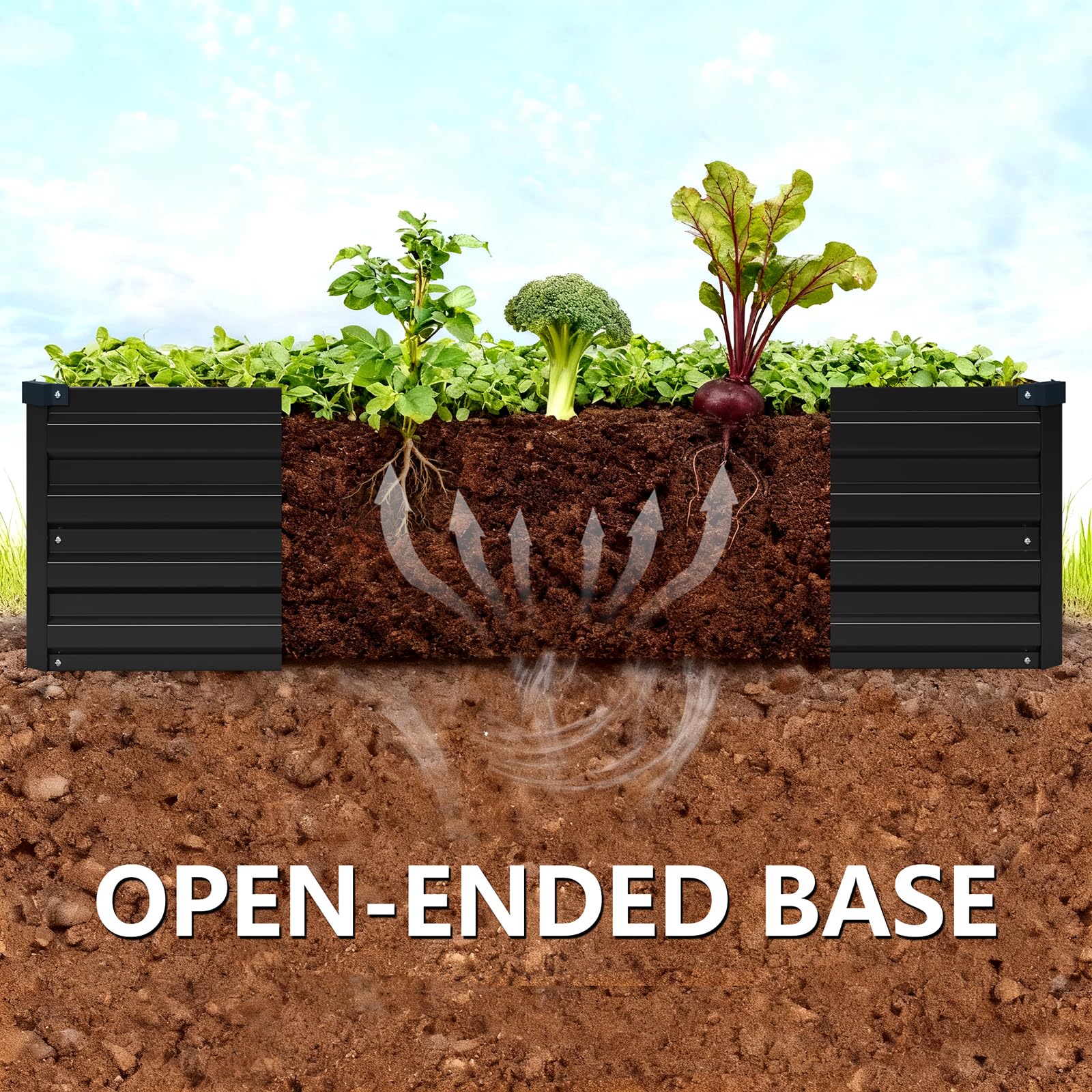 Vengarus safety-caps corners protect hands and extend the garden bed’s lifespan.