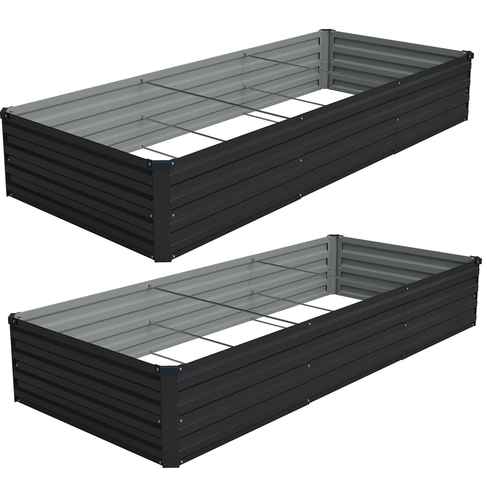 Vengarus two-pack raised garden bed, assembled, ideal for vegetables.