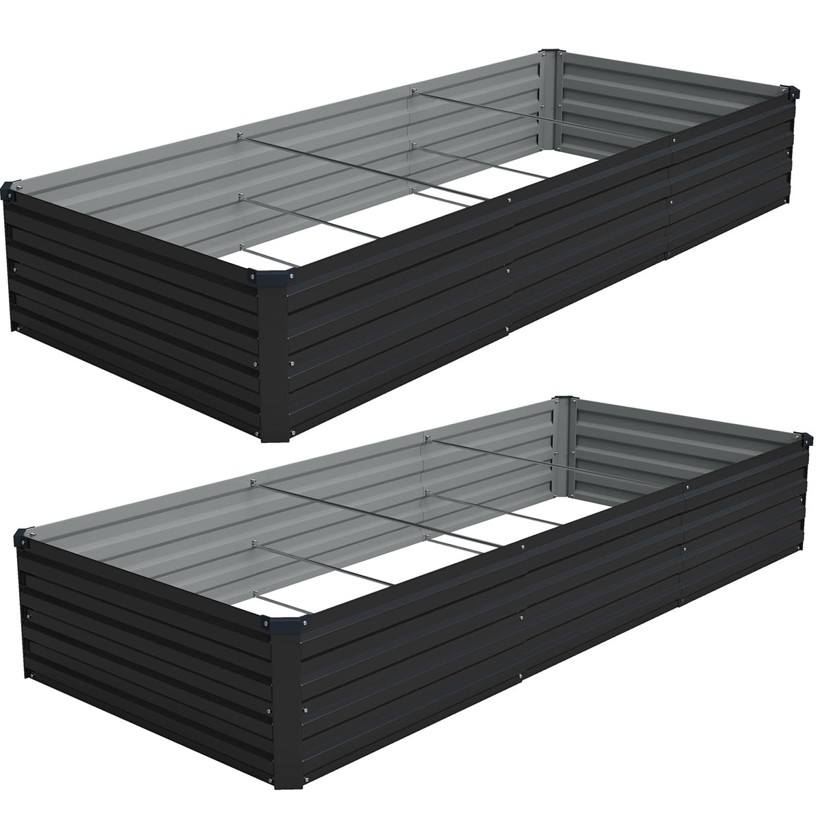 Vengarus two-pack raised garden bed, assembled, ideal for vegetables.