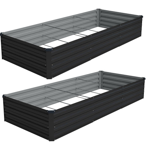 Vengarus two-pack raised garden bed, assembled, ideal for vegetables.