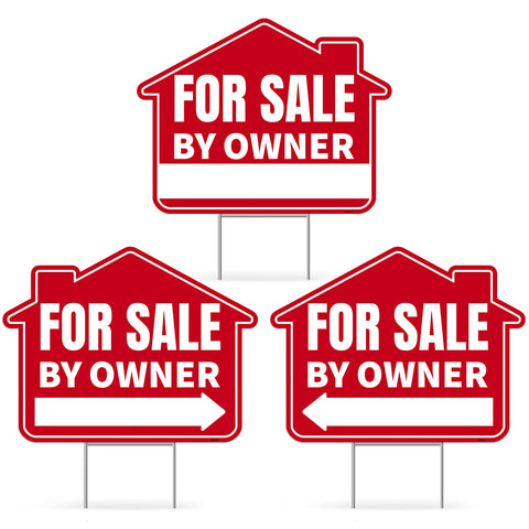Venicor 3PC FSBO sign front view with bold letters for high yard visibility.