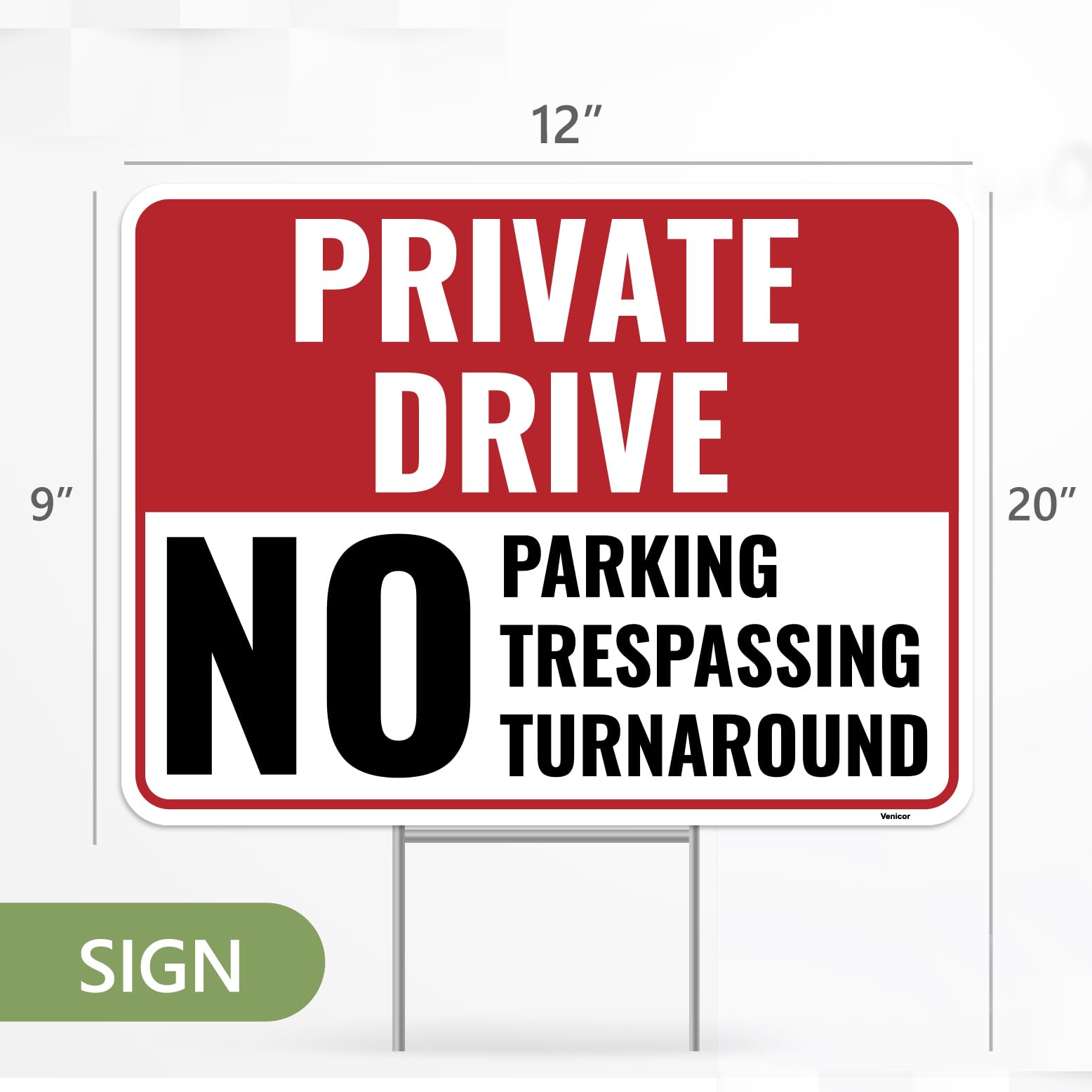 Venicor bold-letters sign improves readability from a distance
