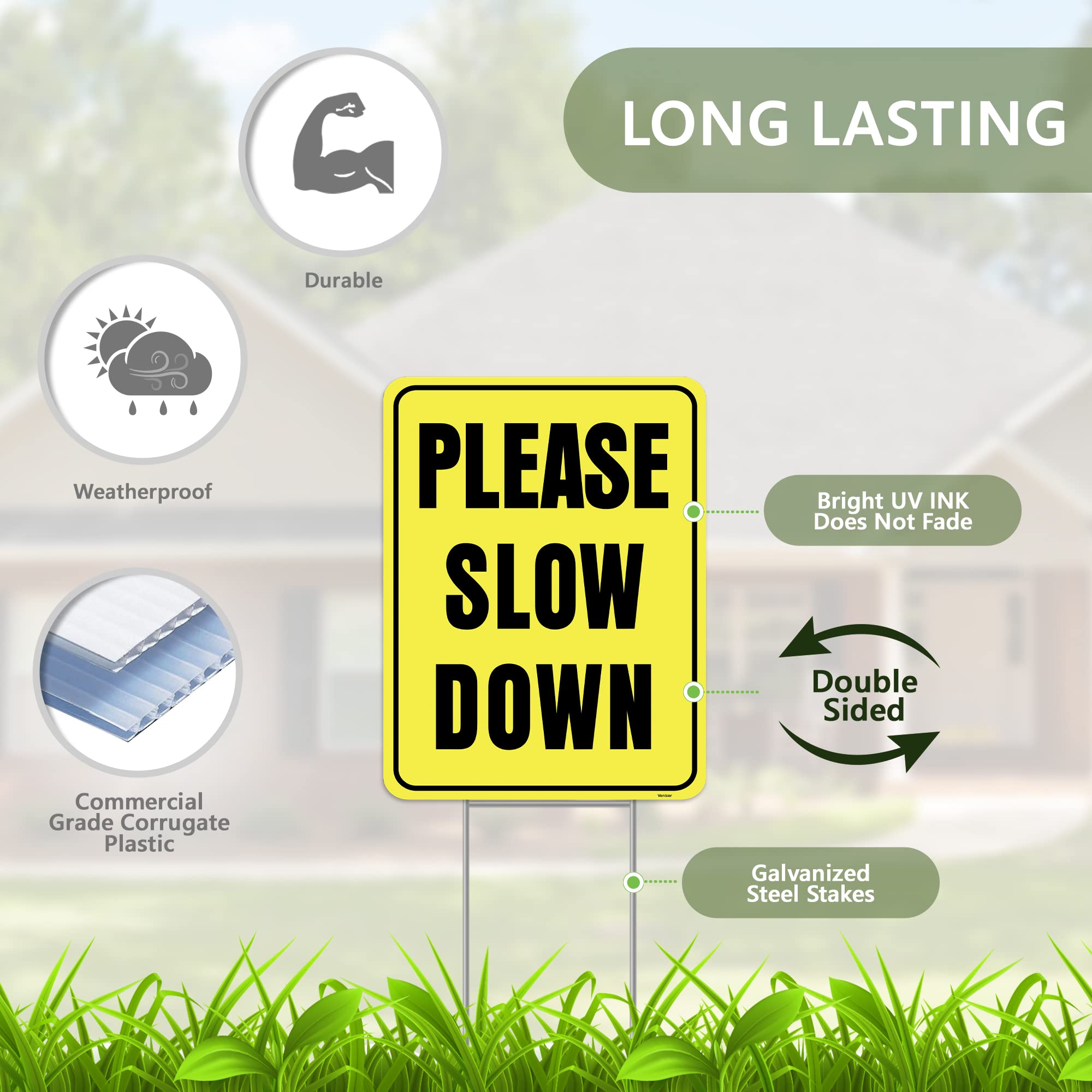 Venicor children-at-play safety sign signals drivers near play areas.