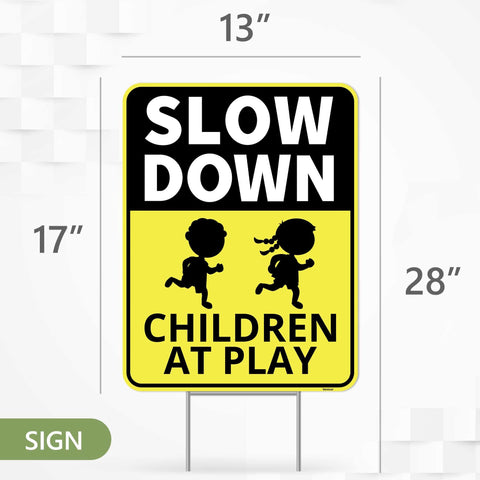 Venicor children-at-play sign 13x17 helps alert drivers to kids at street crossings