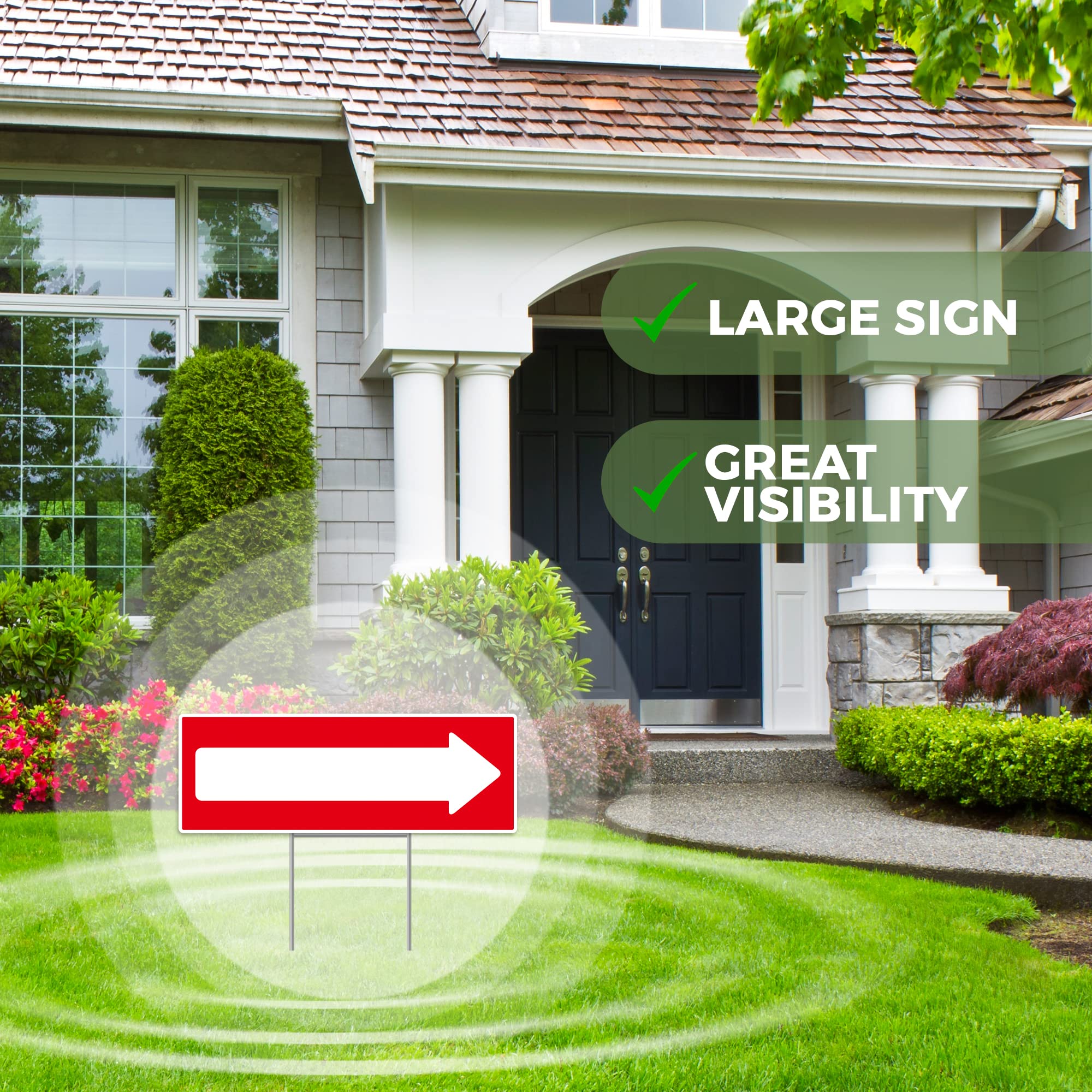 Venicor double-sided arrow sign increases reach