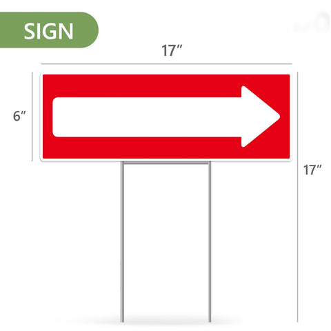 Venicor arrow sign with stake installed for quick setup