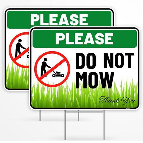 Venicor do-not-mow sign 12x9 front view deterring mowing in yards.