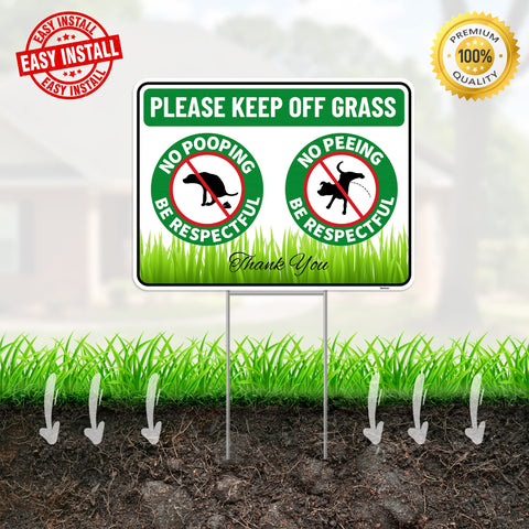 Venicor easy-install-no-tools-sign simple stake-in setup.