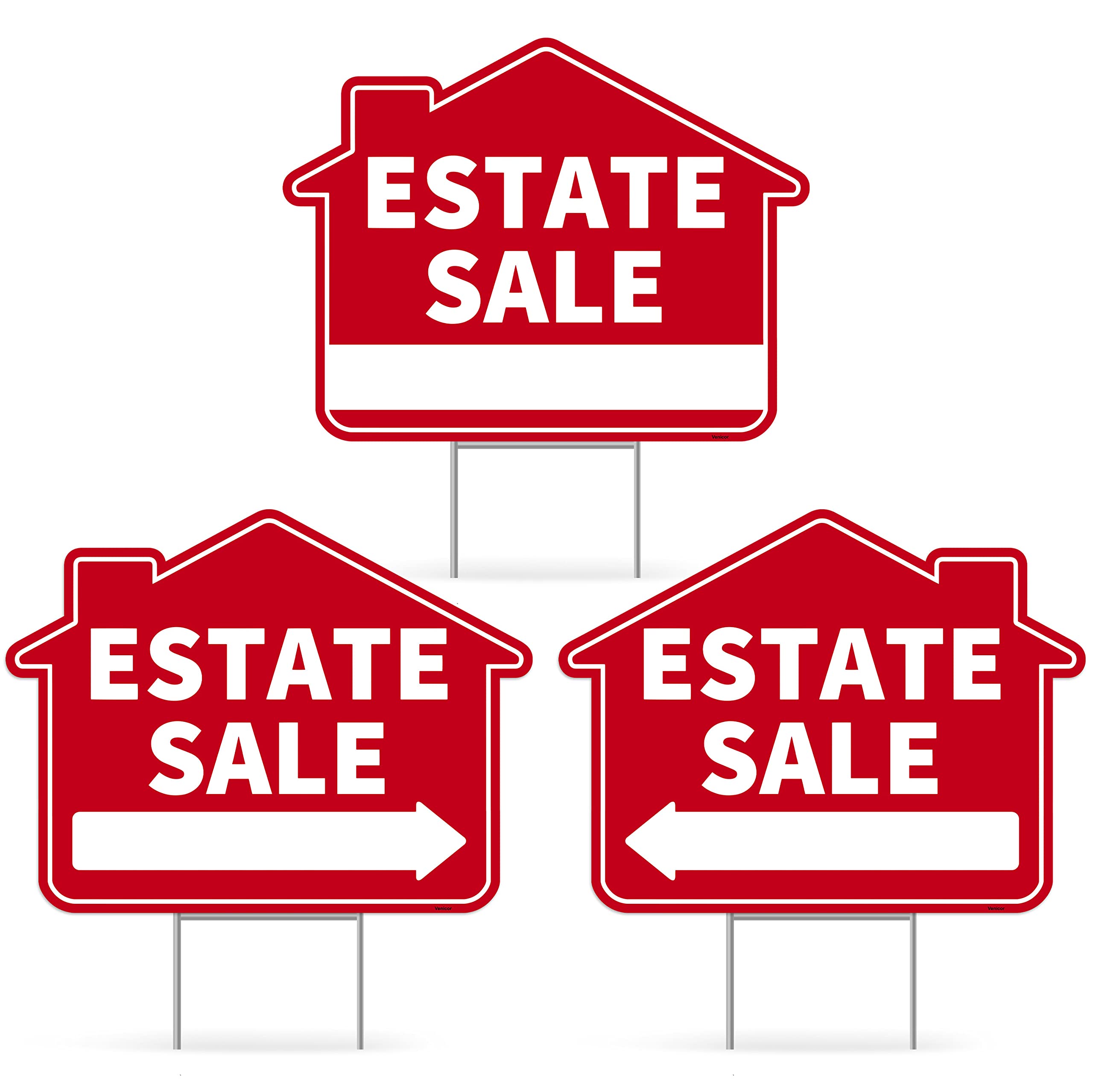 Venicor estate sale yard sign double-sided for maximum visibility
