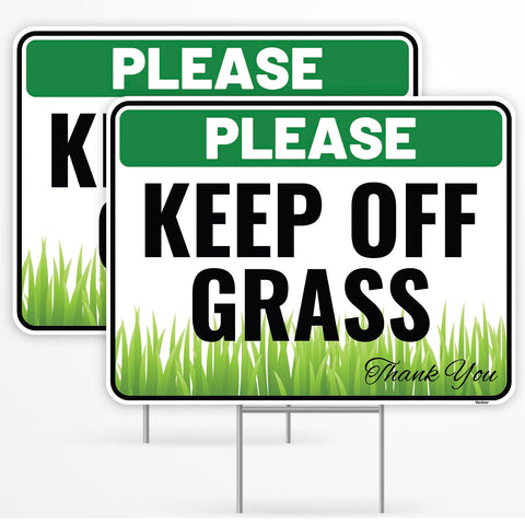 Venicor Keep Off Sign 12x9 front view with bold lettering to deter lawn traffic.