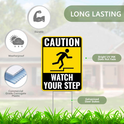 Venicor metal ground stake secures the sign for stable outdoor use.