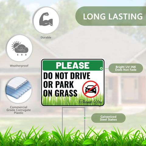 Venicor metal ground stake secures the sign for stable outdoor display.