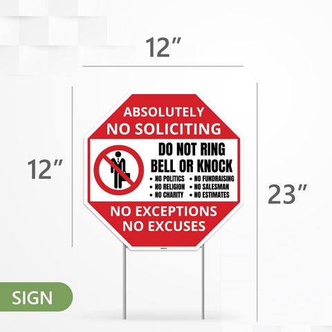 Venicor no soliciting sign with bold letters improves visibility from the curb