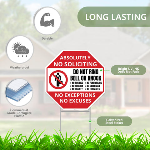 Venicor no soliciting sign on stake highlights privacy and reduces interruptions