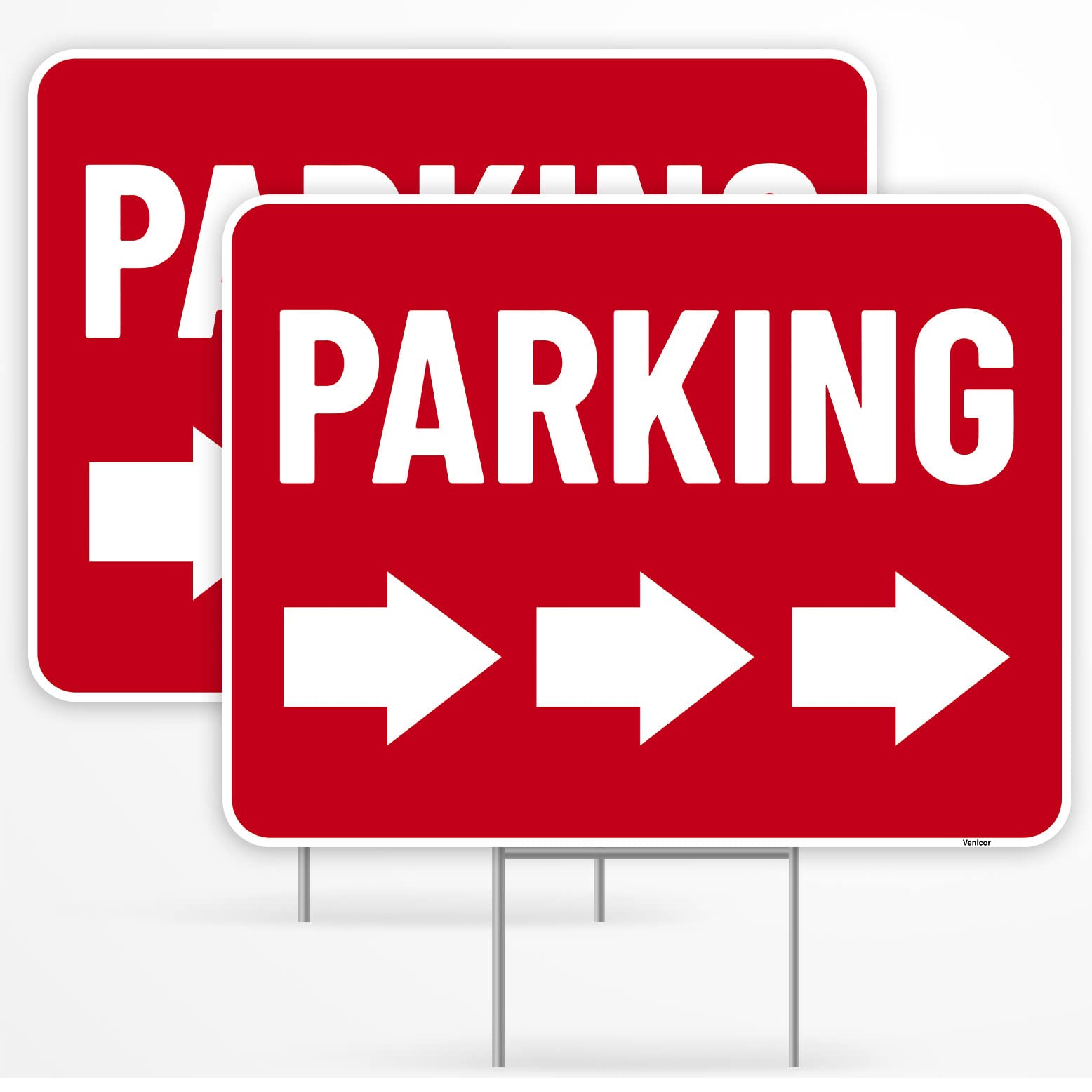 Venicor parking sign 17x13 inches, double-sided for high-visibility at events
