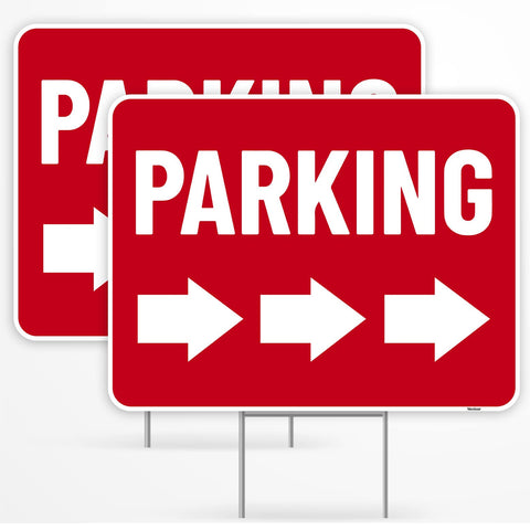 Venicor parking sign 17x13 inches, double-sided for high-visibility at events