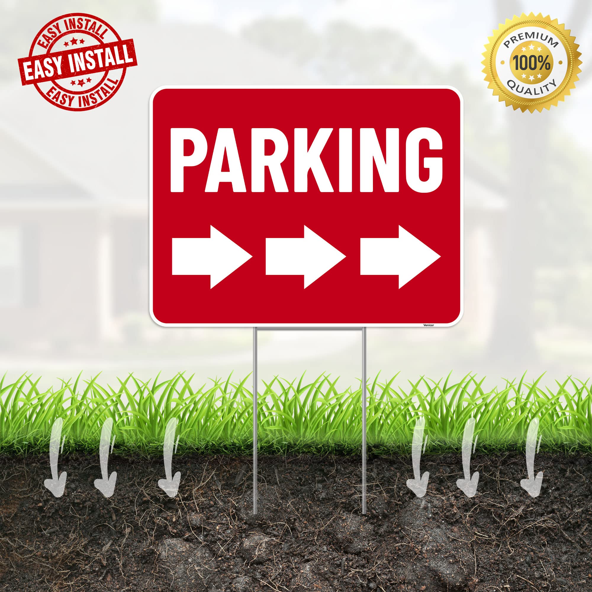 Two-pack Venicor parking signs ideal for events, parking lots, or temporary uses