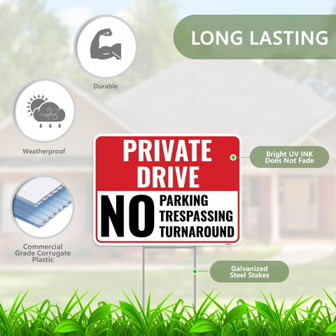 Venicor two-sign set 12x9 for obvious no parking guidance along driveways