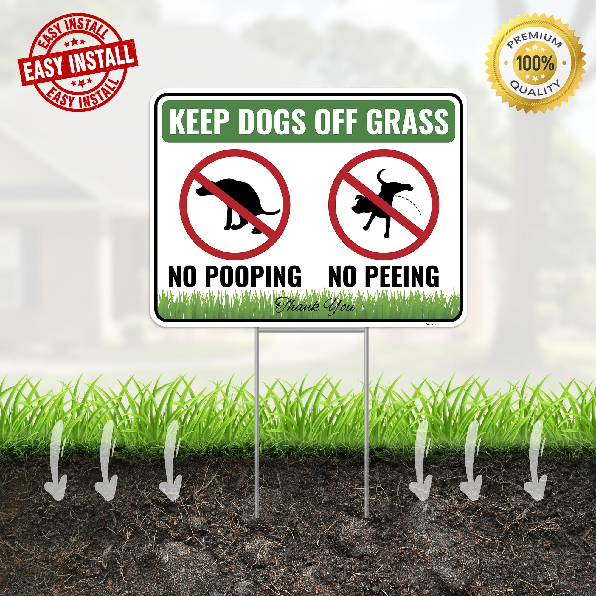 Venicor waterproof tear-proof sign stays intact through rain and wind.