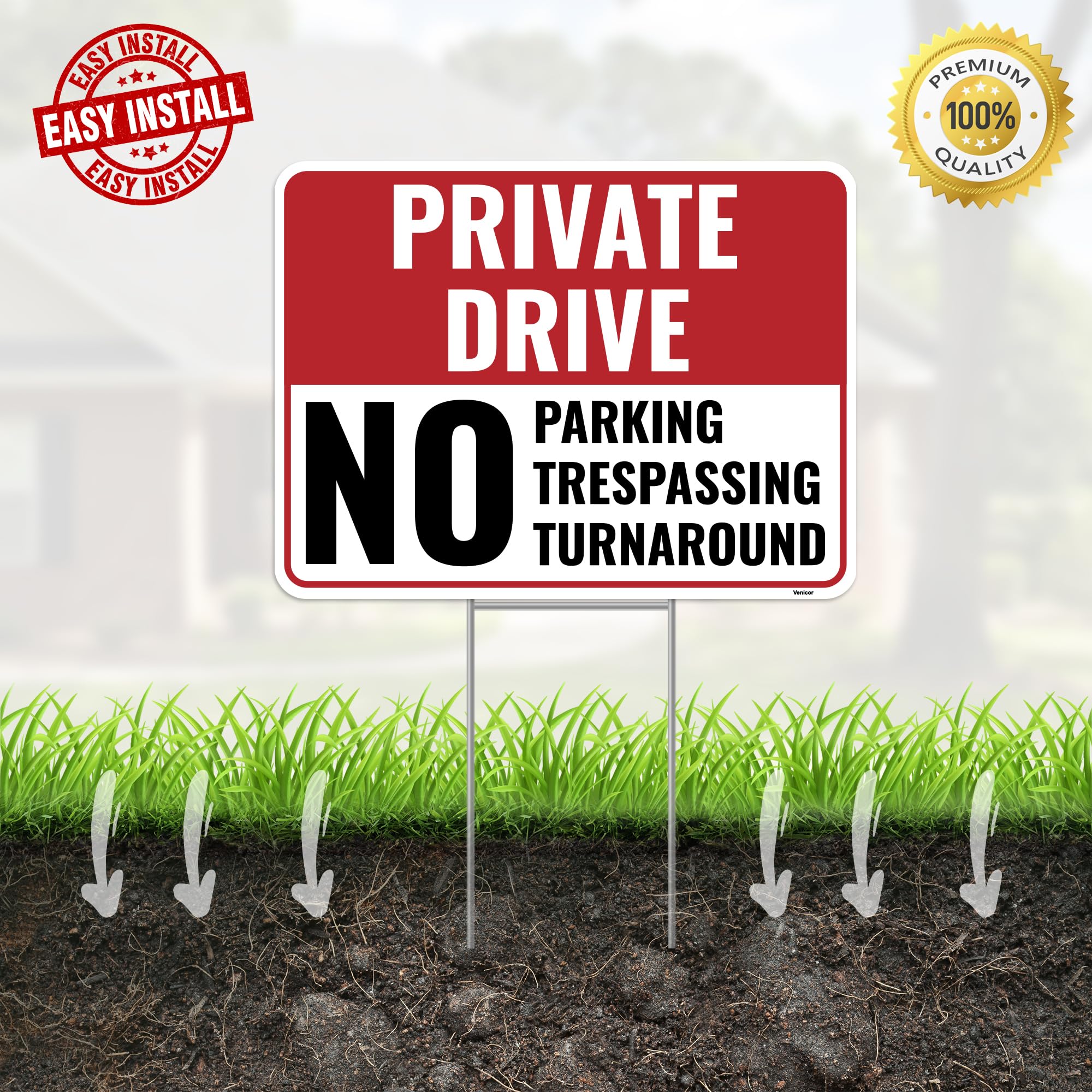 Venicor weatherproof, tear-proof sign ready for rain and wind
