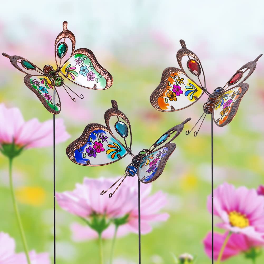 Venniy metal butterfly yard art adds whimsical charm to patios and borders.