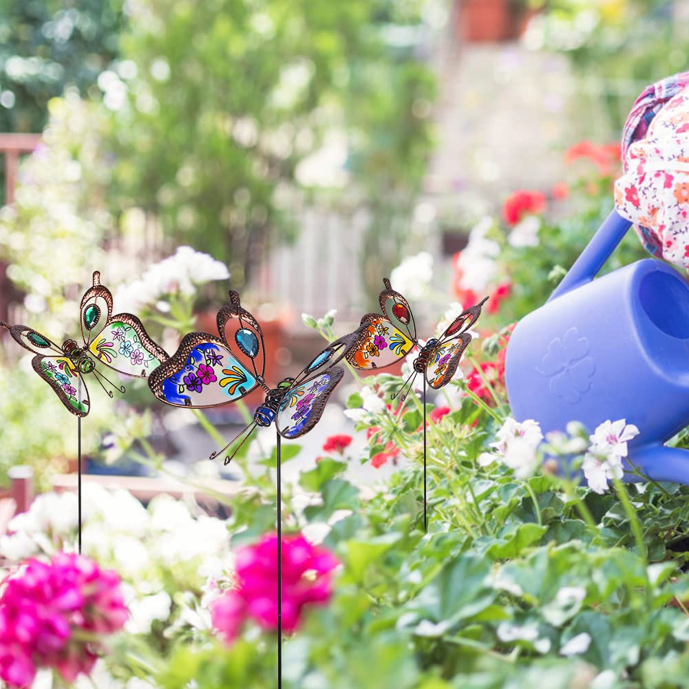 Venniy outdoor butterfly decor stakes endure weather for durable garden accents.