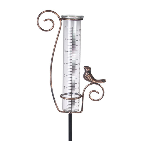 Venniy rain gauge with 7-inch glass and stake for garden rainfall readings.