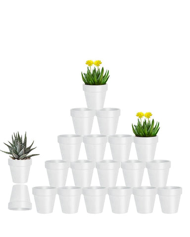 Vensovo 3-inch white terracotta pot close-up with drainage hole for healthier plants.