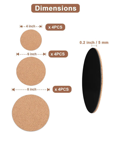 vensovo 6-inch cork plant coaster under pot absorbs moisture and marks