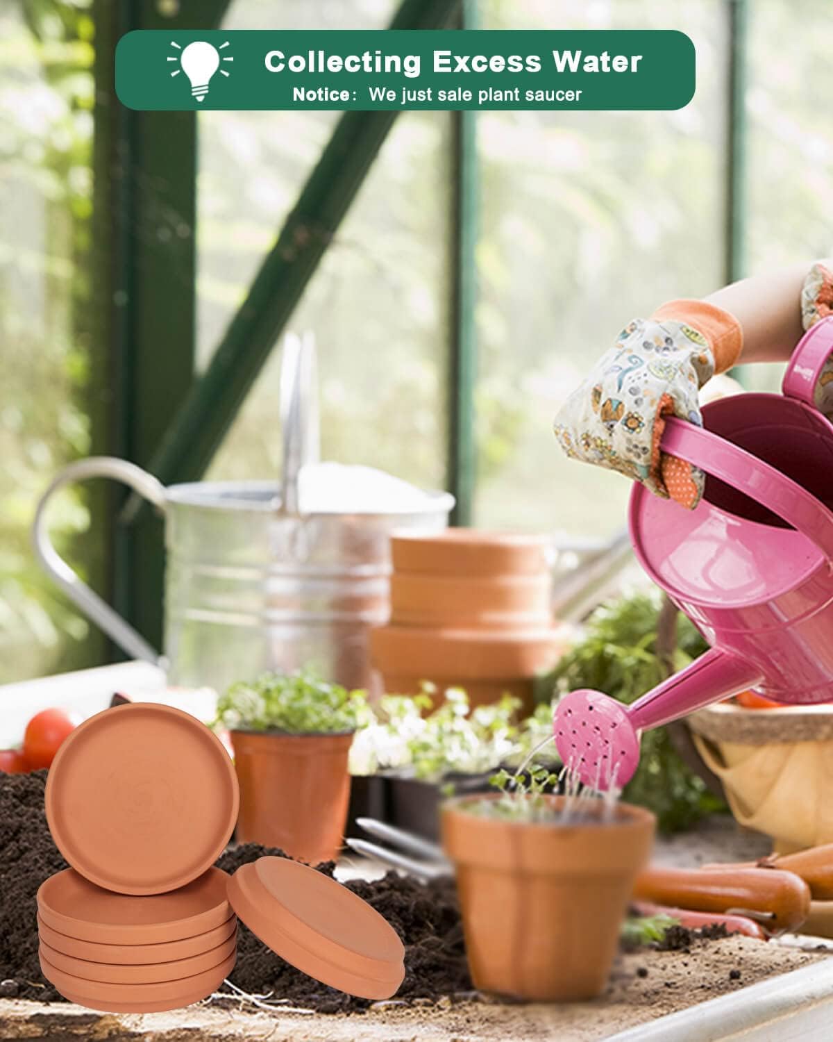 vensovo 6-inch saucer inner and outer dimensions fit 4.5–6 inch pots.