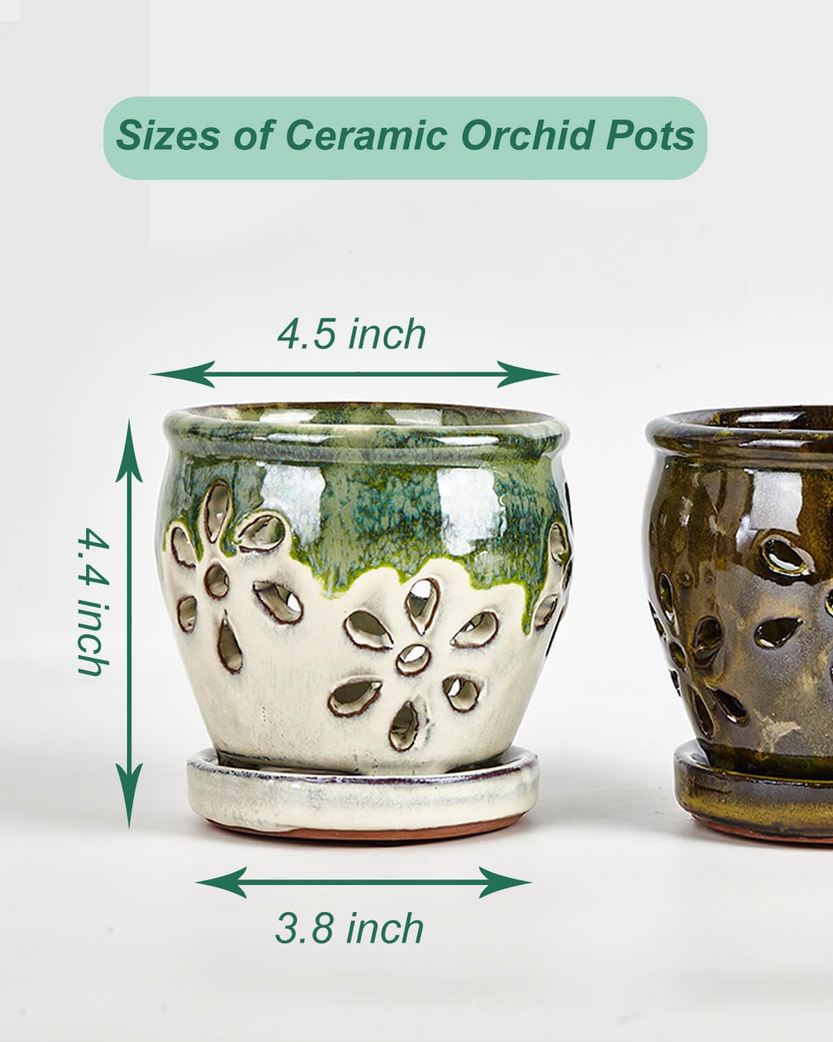 Vensovo ceramic orchid pot ideal for indoor and outdoor use.