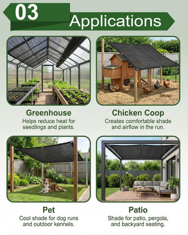Vensovo chicken coop shade net provides cooling and airflow