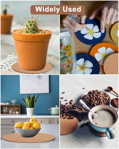 Smooth cork surface ideal for DIY crafts and plant-themed displays